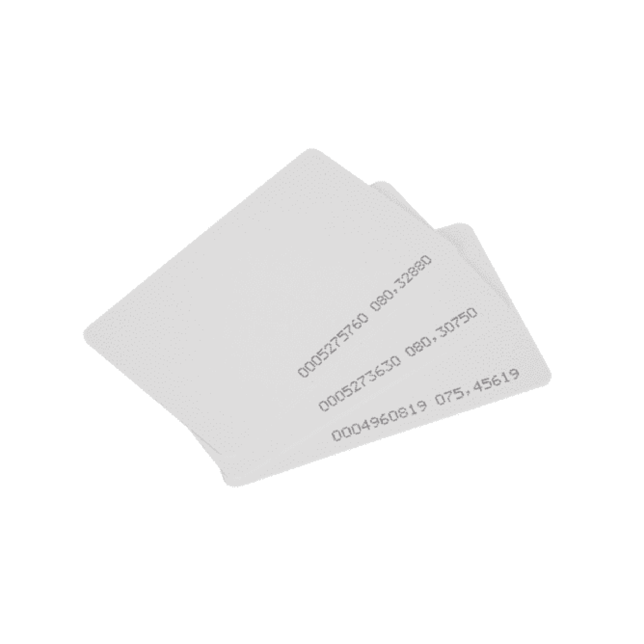 Tarjeta RFID ID 125khz delgada con número impreso. sin perforación. imprimible. ID Thin Card.